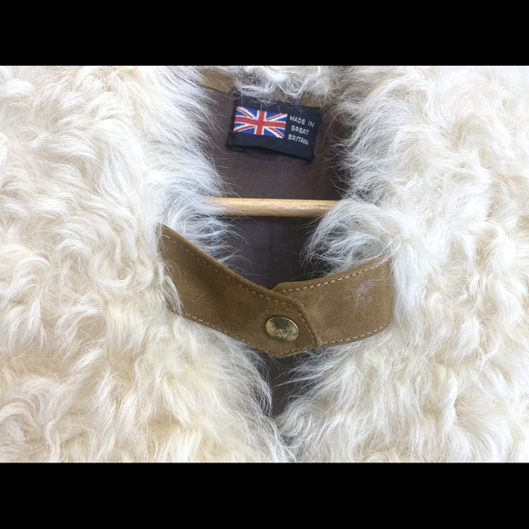 1960s GENUINE SUEDE LEATHER MADE IN GREAT BRITAIN with ASTRAKHAN LAMB - Picture 7 of 8